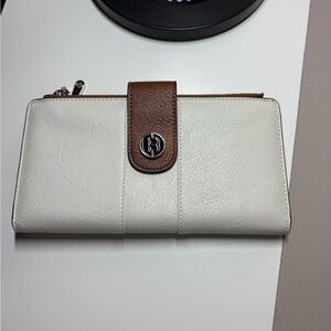 Elegant White and Brown Women's Wallet